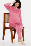 Zivame Velour Knit Poly Winterwear Top - Chateau Rose — thumbnail 4